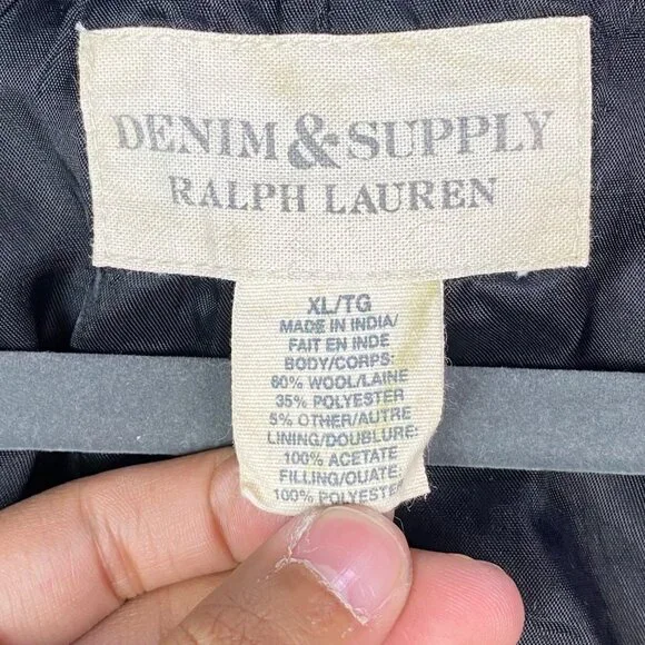 Ralph Lauren Denim & Supply Women's Cropped Black Peacoat Size Large/XLarge - Picture 10 of 10